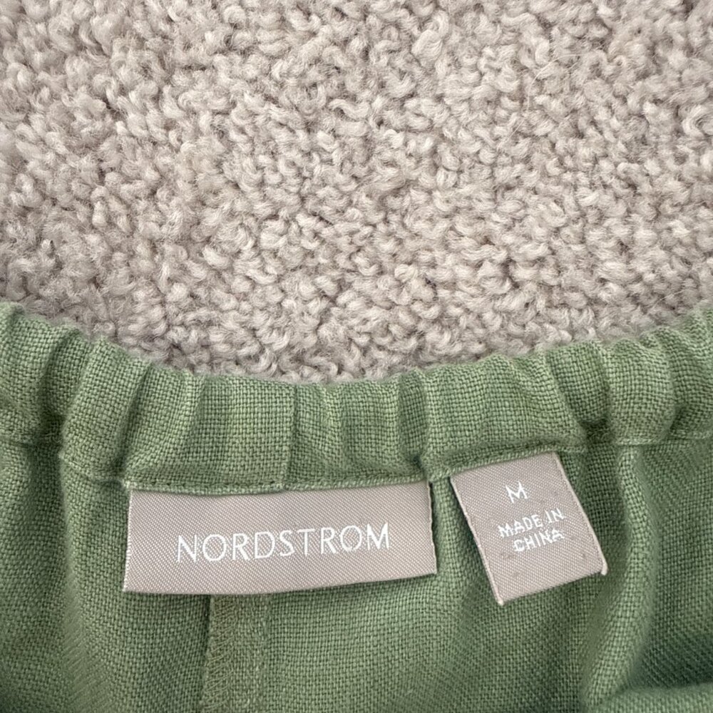 Nordstrom Green Ankle Linen Pants Safari Vacation Summer Lightweight‎ Sz M - Picture 6 of 13
